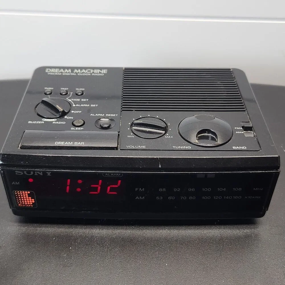 Vintage Sony ICF-C3W Alarm Clock Radio FM/AM Digital Black Dream Machine